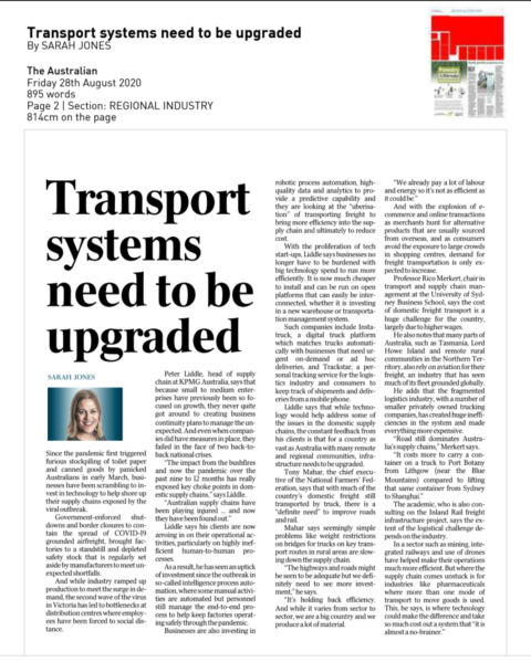 Transport Systems Need to be Upgraded