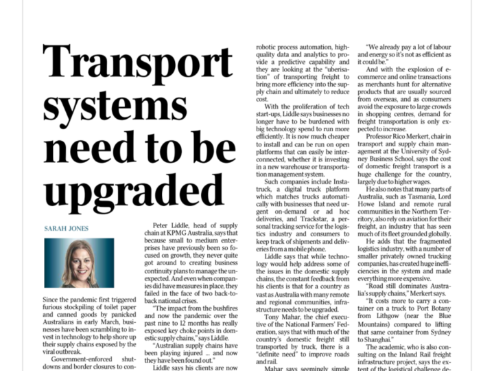 Transport Systems Need to be Upgraded – Australian Article